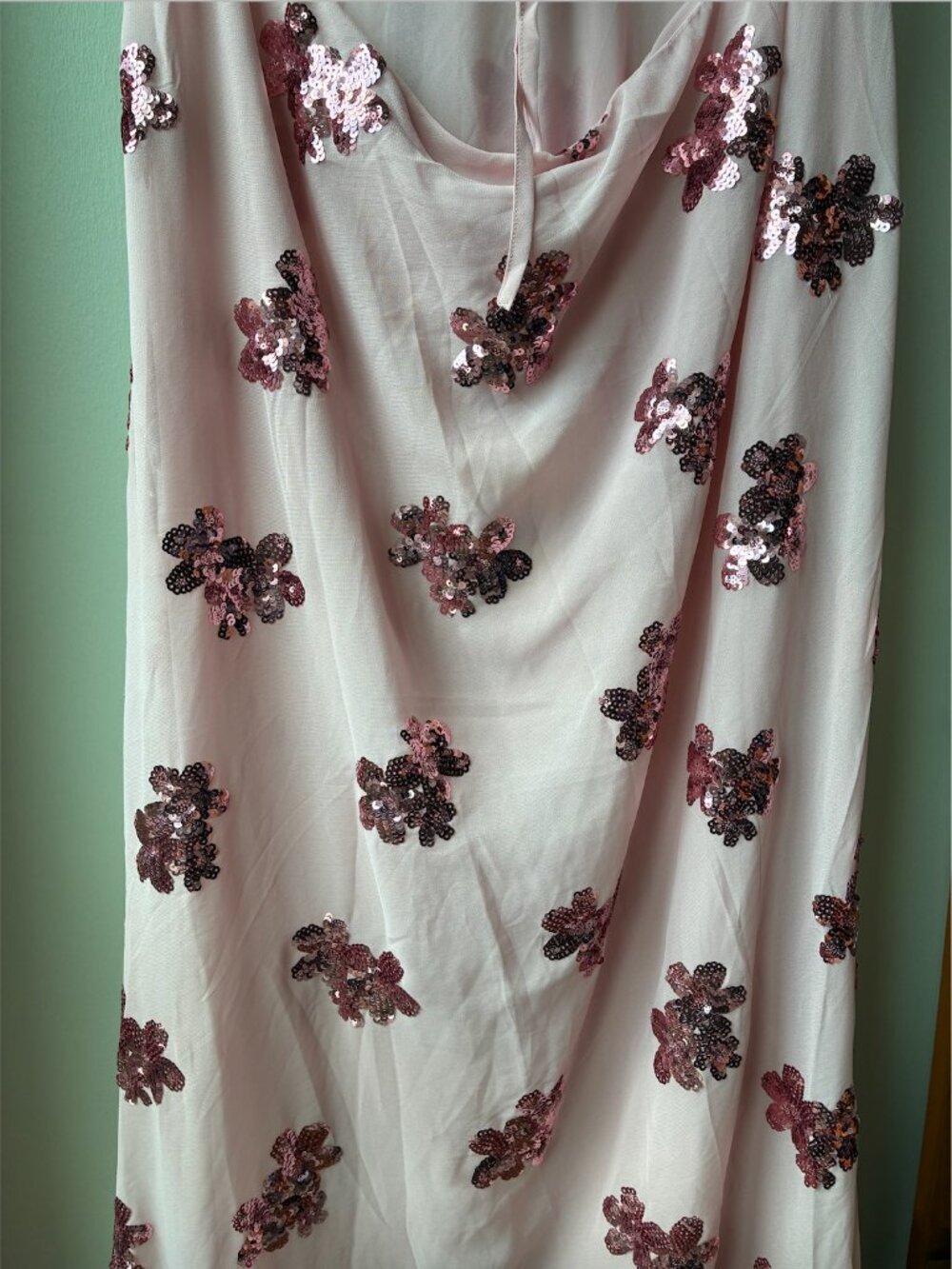 Peppermayo NWT Sweet Escape Sequin Strapless Maxi Dress in Baby Pink- Size US 18 - Picture 11 of 16
